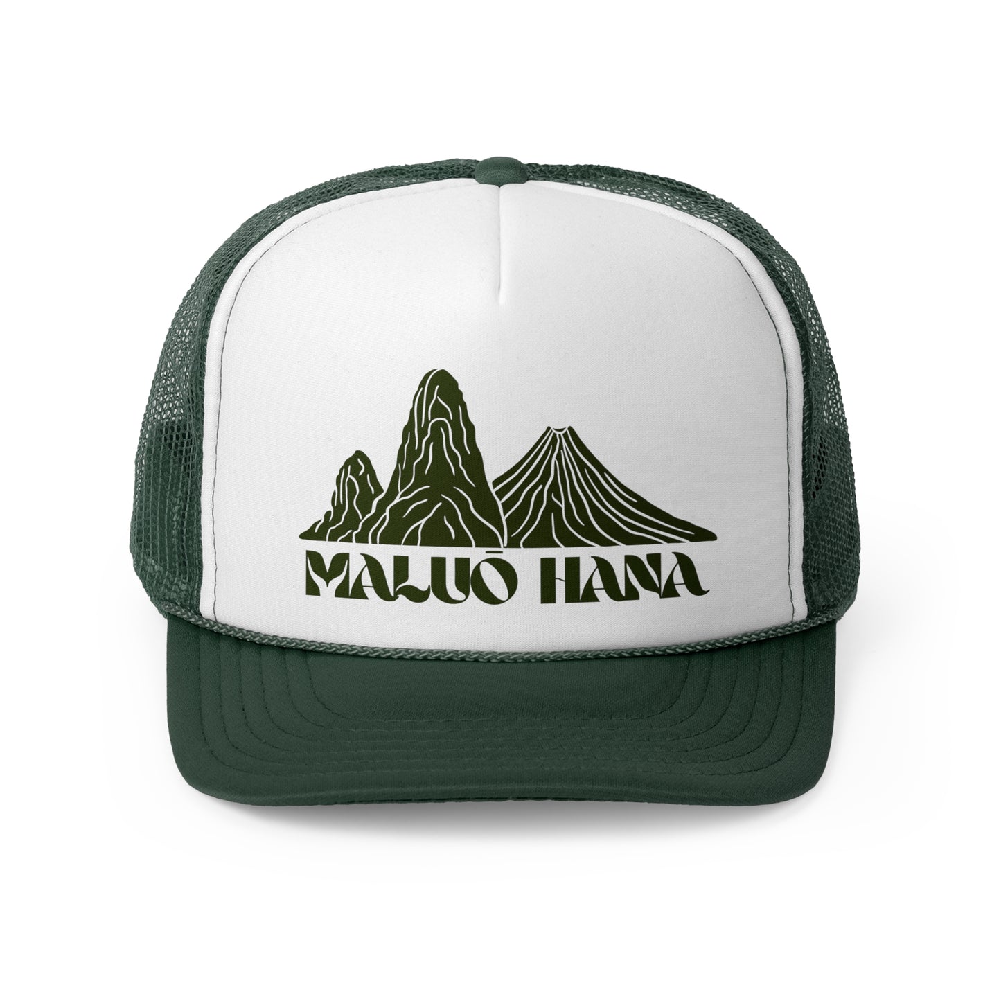 Mountains Green Trucker Cap